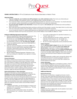 ProQuest/UMI Publishing Agreement