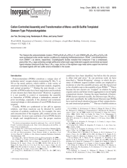 Cation Controlled Assembly and Transformation of Mono