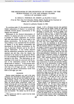THE MECHANISM OF THE EXCRETION OF VITAMIN C BY THE