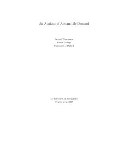 An Analysis of Automobile Demand