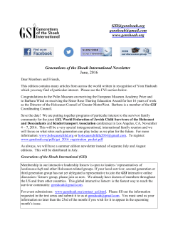 GSI Newsletter June, 2016 - Holocaust Teacher Resource Center