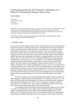 Creating Disagreement By Self-Abasement. Apologizing As A