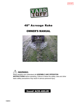 48&rdquo; Acreage Rake OWNER`S MANUAL