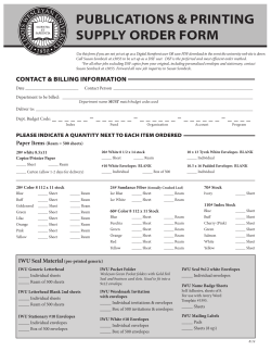 Supplies Order Form - Illinois Wesleyan University