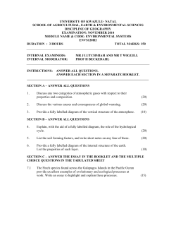 ENVS120W2_12_2014_Y_P1 - School of Environmental Sciences