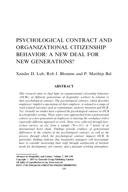 Psychological Contract and Organizational Citizenship