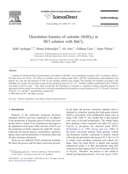 Dissolution kinetics of celestite (SrSO4) in HCl solution with BaCl2