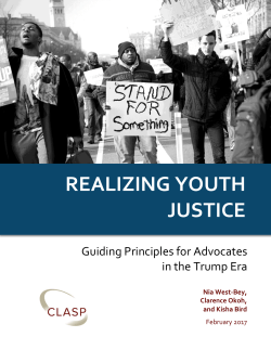 Realizing Youth Justice: Guiding Principles for Advocates in the