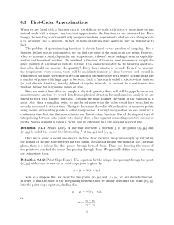 0.1 First-Order Approximations