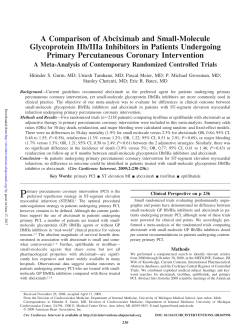 A Comparison of Abciximab and Small-Molecule Glycoprotein IIb/IIIa