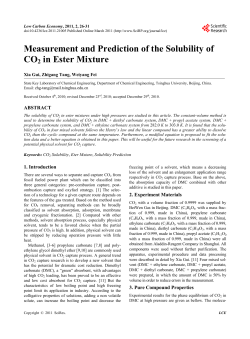 Measurement and Prediction of the Solubility of CO2 in Ester Mixture
