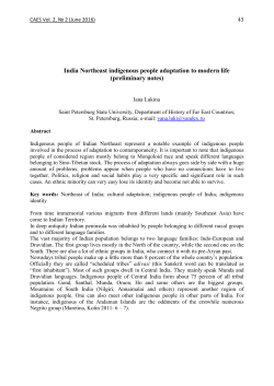 India Northeast indigenous people adaptation to modern life