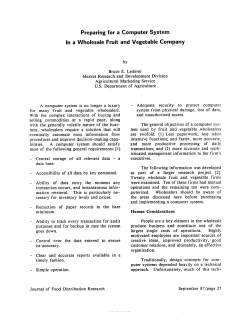 Preparing for a Computer System In a Wholesale