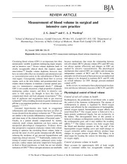 REVIEW ARTICLE Measurement of blood volume in surgical and