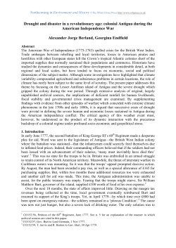 Drought and disaster in a revolutionary age: colonial Antigua during