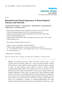 Biomedical and Clinical Importance of Mussel