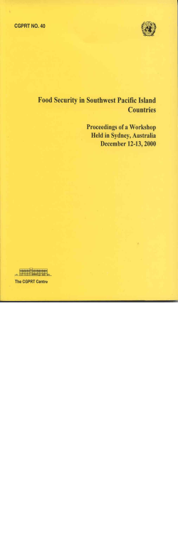 Food Security in Southwest Pacific Island Countries