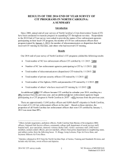 SURVEY OF CIT PROGRAMS IN NORTH CAROLINA