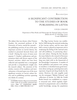 a significant contribution to the studies of book publishing in latvia