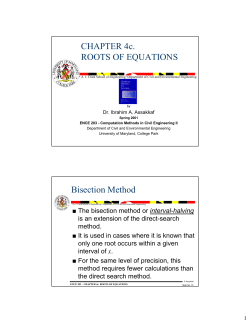 CHAPTER 4c. ROOTS OF EQUATIONS Bisection Method