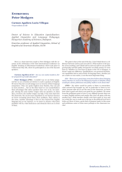 Entrevista Peter Medgyes - Asociaci&oacute;n `Ense&ntilde;anza Biling&uuml;e`