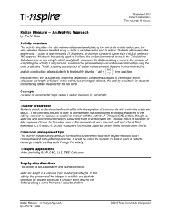 Radian Measure &mdash; An Analytic Approach - TI Education