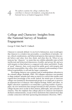 College and Character - Center for Postsecondary Research