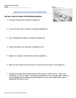 Mechanical and Chemical Weathering