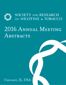 2016 Annual Meeting Abstracts - Society For Research On Nicotine