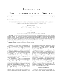 Species` composition of moths captured in traps baited with acetic