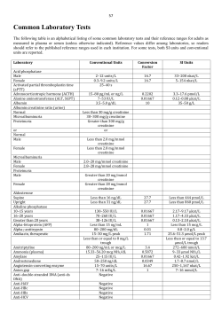 Common Laboratory Tests