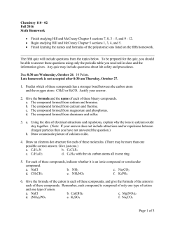 Chemistry 100 G Homework 1