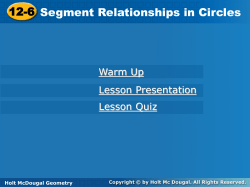 12-6 Segment Relationships in Circles 12