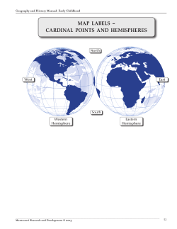 map labels &ndash; cardinal points and hemispheres