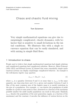 Chaos and chaotic fluid mixing