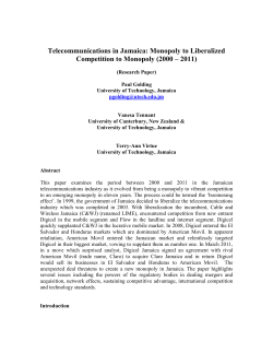 Telecommunications in Jamaica: Monopoly to Liberalized