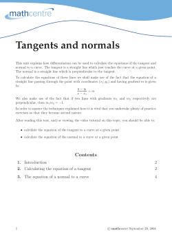 Tangents and normals