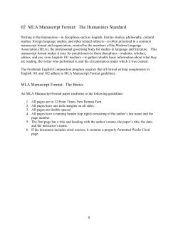 02 MLA Manuscript Format
