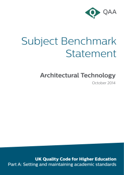 Subject benchmark statement: Architectural technology