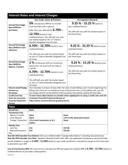 Interest Rates and Interest Charges 9.25 %