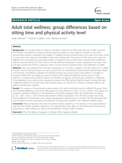 Adult total wellness: group differences based on sitting time and
