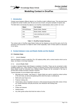 Modelling Contact in OrcaFlex