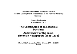 The Cons0tu0on of an Economic Doctrine: An Overview of the Saint