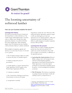 The looming uncertainty of softwood lumber