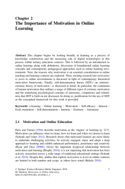 The Importance of Motivation in Online Learning