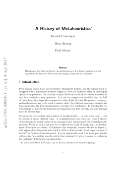 A History of Metaheuristics arXiv:1704.00853v1