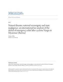 Natural disaster, national sovereignty and state negligence: an