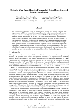 Exploring Word Embeddings for Unsupervised Textual User