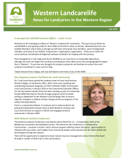 July 2016 Newsletter - Western Landcare NSW