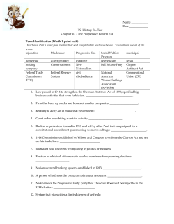 US History B &ndash; Test Chapter 18 - The Progressive